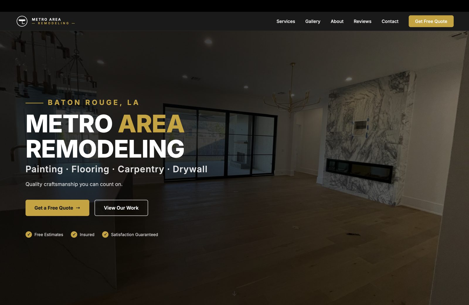 Live preview of the Metro Area Remodeling website